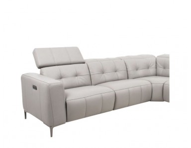 Coral Bell Power Reclining Leather Sectional | Adjustable Headrest