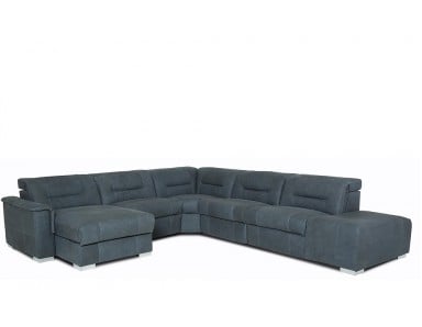 Kern Power Reclining Leather Sectional with Power Adjustable Headrest