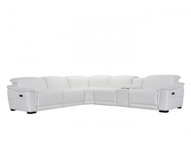 Mesa Power Reclining Leather Sectional With Power Headrest