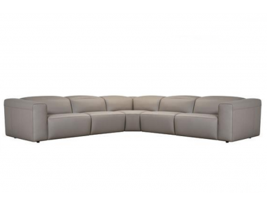 Axim Power Reclining Leather Sectional With Power Headrest
