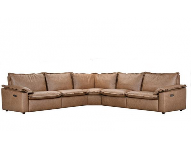 Cloud Power Reclining Leather Sectional With Power Headrests Wallhugger