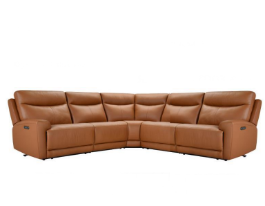 Triumph Power Reclining Leather Sectional with Power Headrest