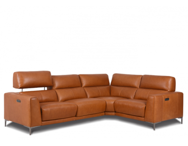 Lockett Power Reclining Leather Sectional With Power Adjustable Headrest