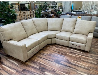 New Omnia Marlin Leather Reclining Sectional Manual Recliners | ONLY $5549