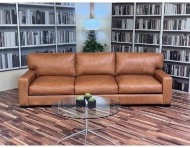 New Napa 108 Inch Leather Sofa Reduced 60% Tuscany Congac