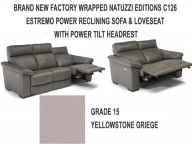 Brand New Factory Packaged Natuzzi Editions C126 Power Reclining Sofa And Loveseat With Power Headrest Reduced 45%