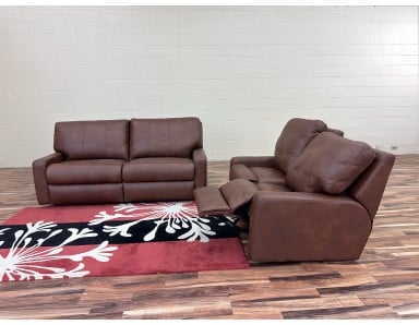 Brand New Archer Leather Manual Reclining Sofa & Loveseat Was $16624 Reduced 65% Only $5818