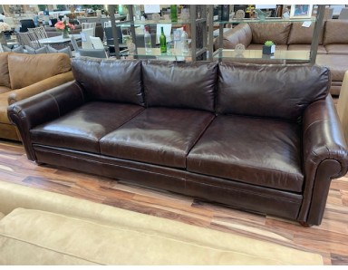 New Floor Model Sedona 112 Inch Leather Sofa Reduced 55 percent Only 1 Will Not Last Long