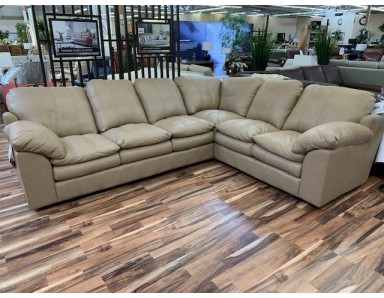 Floor Model Vista Leather Sectional (Stationary) | Reduced Over 55% Now ONLY $5727.56