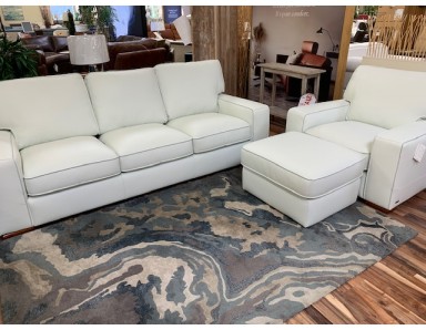 Brand New Natuzzi Editions B858 - 3 Seat Leather Sofa Chair And Ottoman (Stationary) | Reduced Over 50 Percent ONLY $3314.150