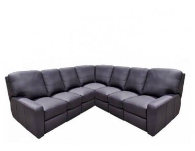 Mathews Reclining Leather Sectional - Available with Power Recline | Power Lumbar