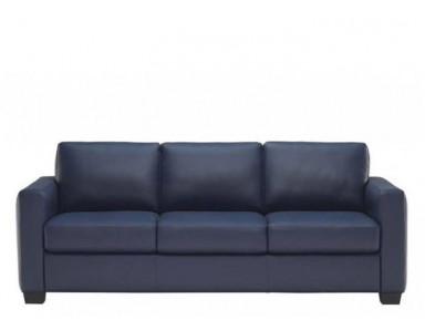 Natuzzi navy blue leather sofa deals