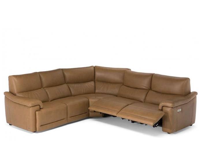 natuzzi leather power reclining sectional sofa