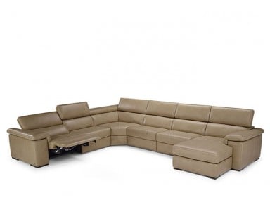 Natuzzi Editions B817 Solare Power Reclining Leather Sectional | Adjustable Headrest (Alternate to B790 Forza)