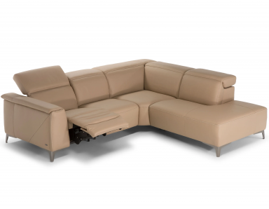 Natuzzi Editions C074 Trionfo Power Reclining Leather Sectional with Power Headrest | Power Lumbar