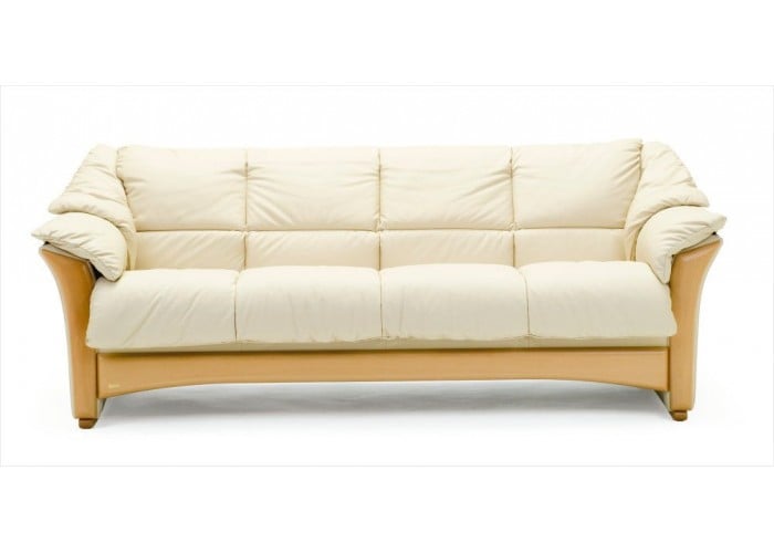 Ekornes Oslo Wood Trim Leather Sofa Or Set, Leather And Wood Sofa Set