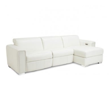 Elisa Power Reclining Leather Sectional with Power Adjustable Headrest