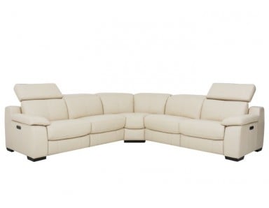 Alyssum Power Reclining Leather Sectional With Power Adjustable Headrest