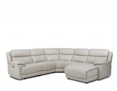 Fraser Power Reclining Leather Sectional With Power Tilt Headrest