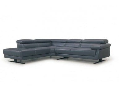 Bayberry Leather Sectional with Adjustable Headrest