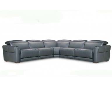 Innis Power Reclining Leather Sectional With Power Headrest
