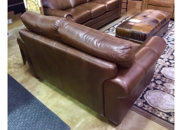 monroe leather conversation sofa