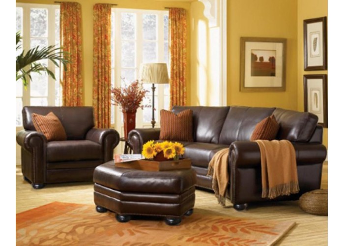 monroe leather conversation sofa