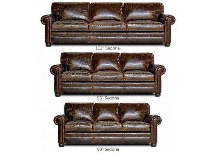 Sedona Oversized Seating Leather Sofa, 90 Inch Leather Sofa